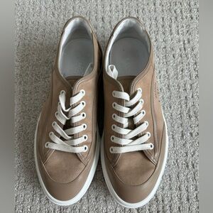 Hermes Beige Leather Sneakers